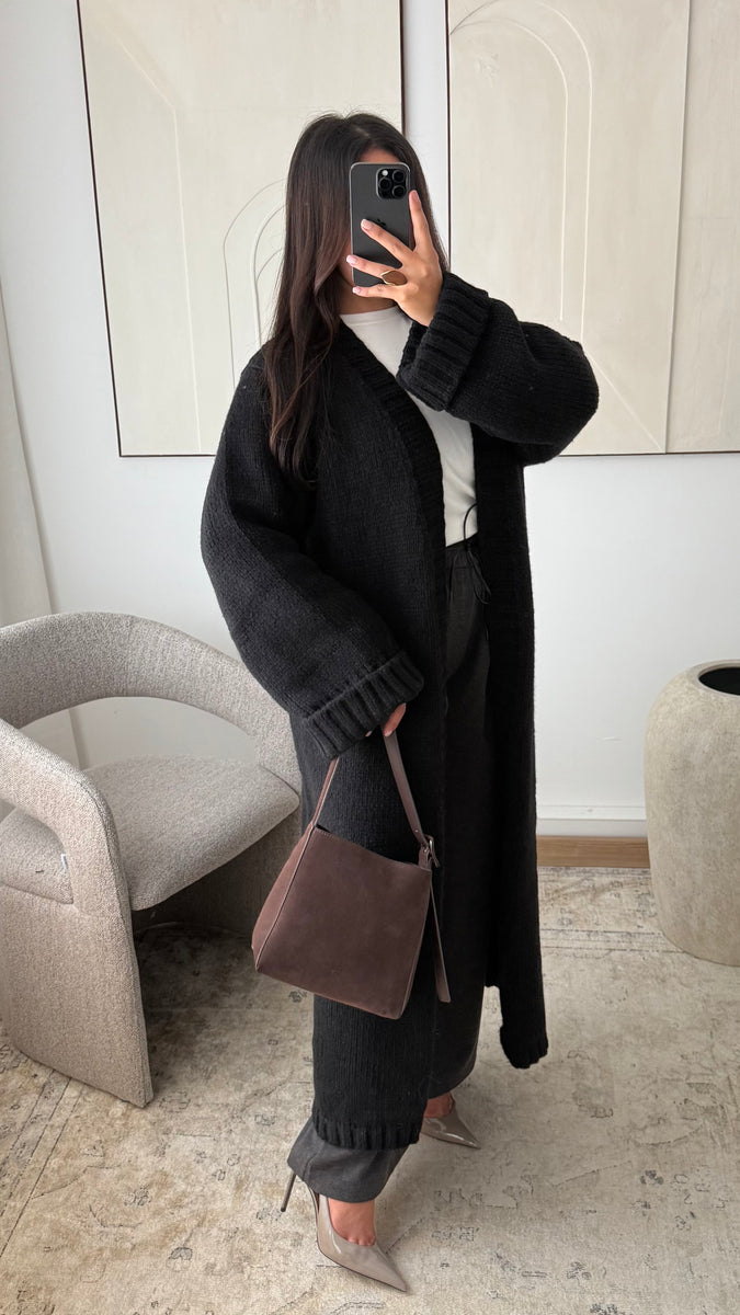 Gilet oversize grosse maille I Noir