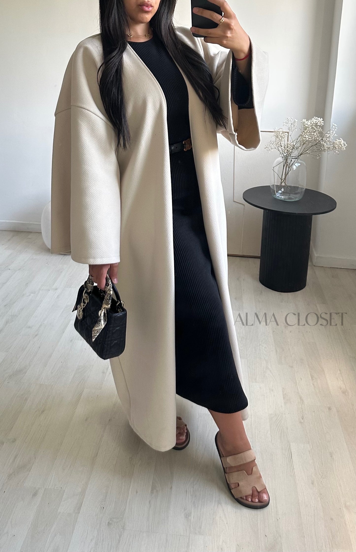 Manteau kimono simple | Beige