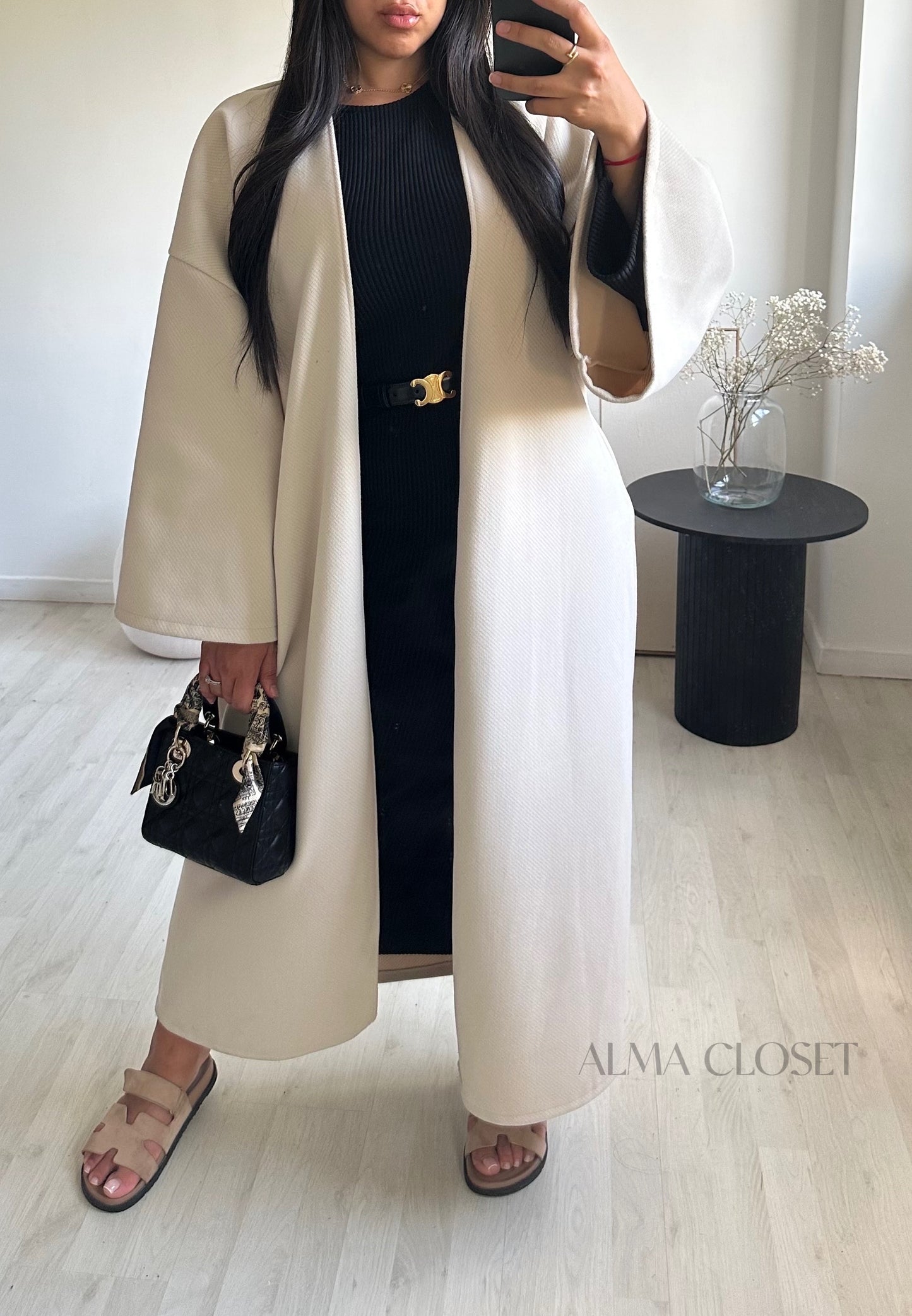 Manteau kimono simple | Beige