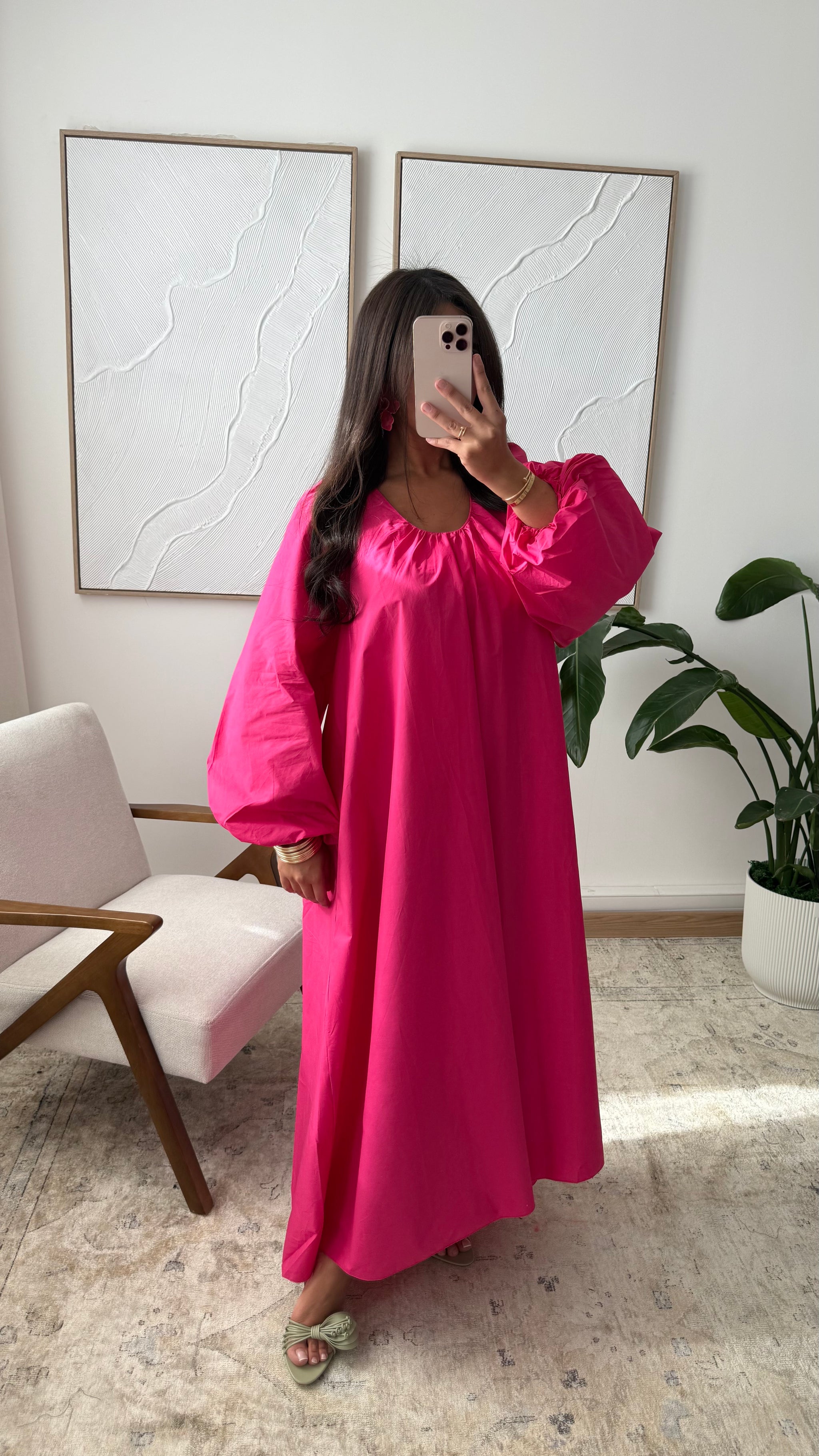 Robe Top Manche Bouffante H&m Robe Fushia H&m Robe Longue