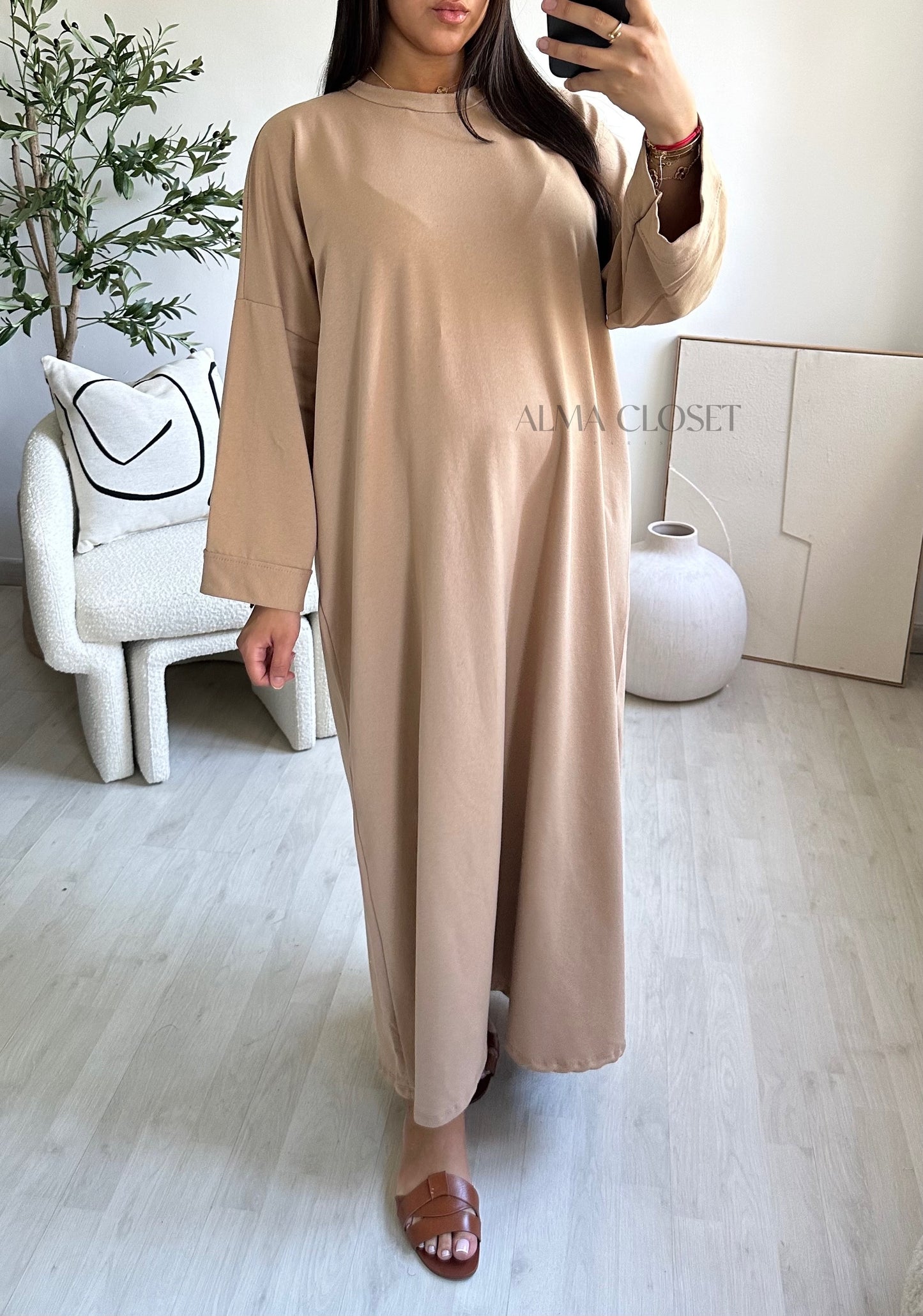 Robe t-shirt simple | Camel