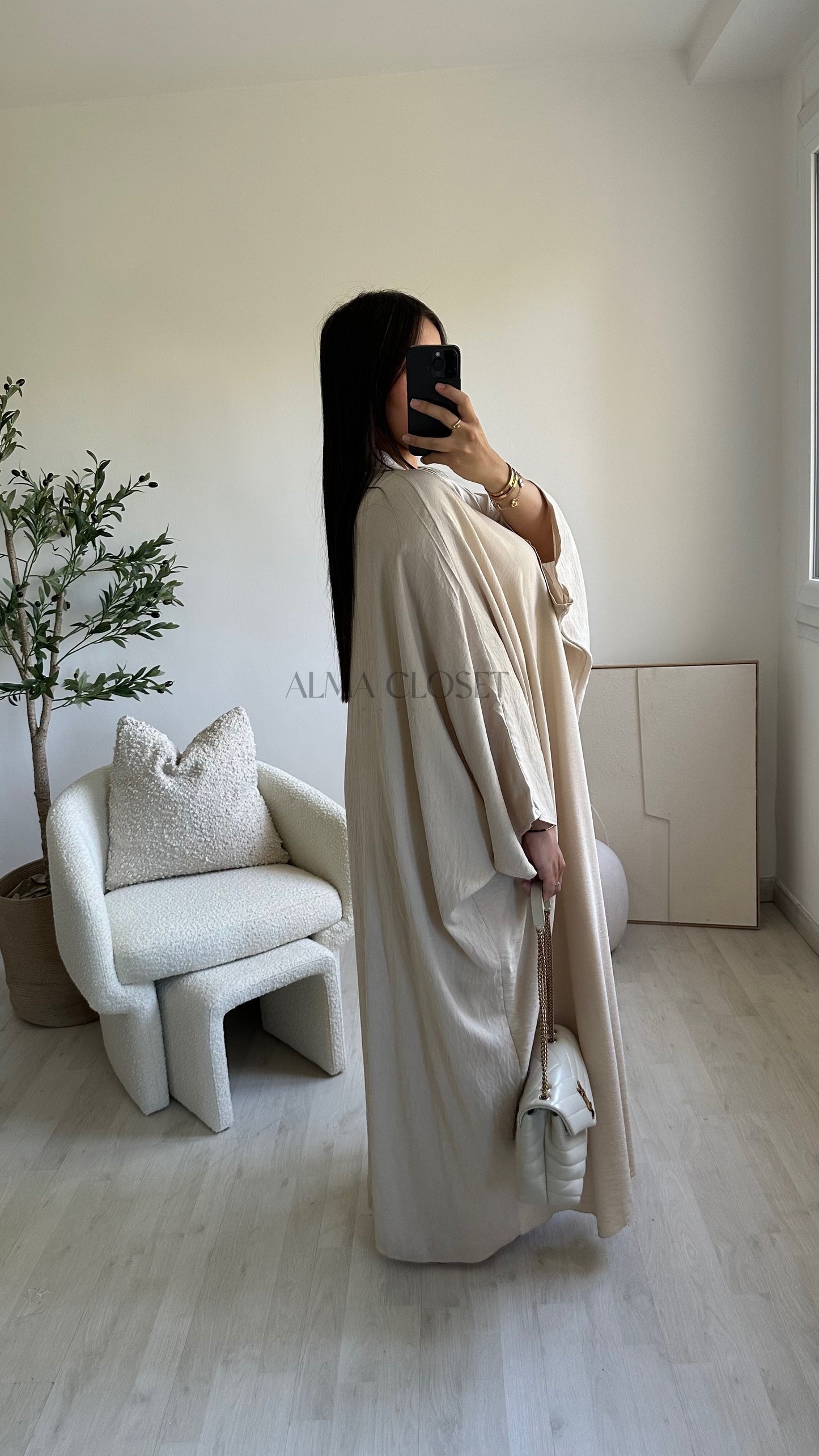 Ensemble kimono et robe LIN | Nude