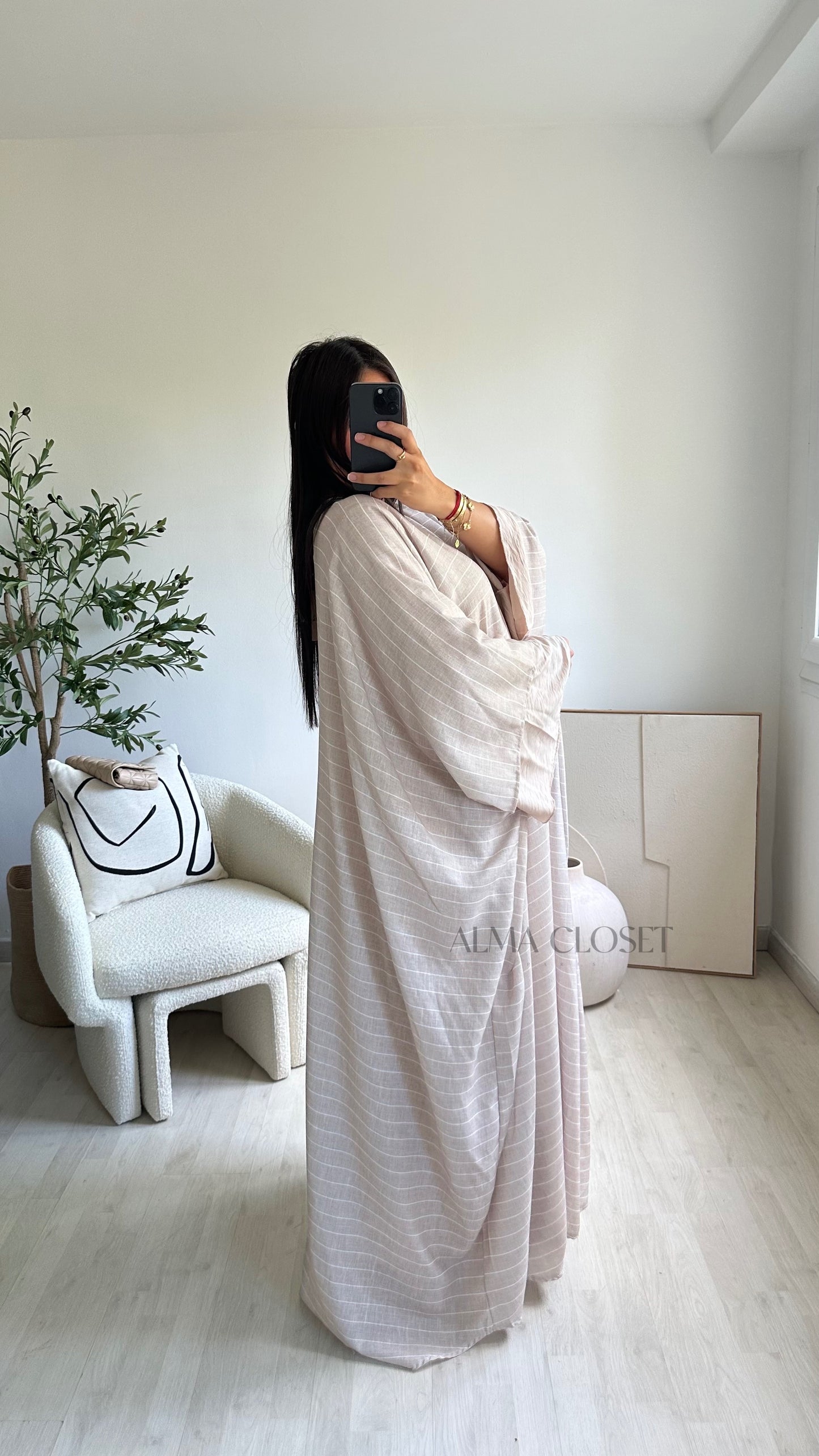 Kimono rayures | Beige