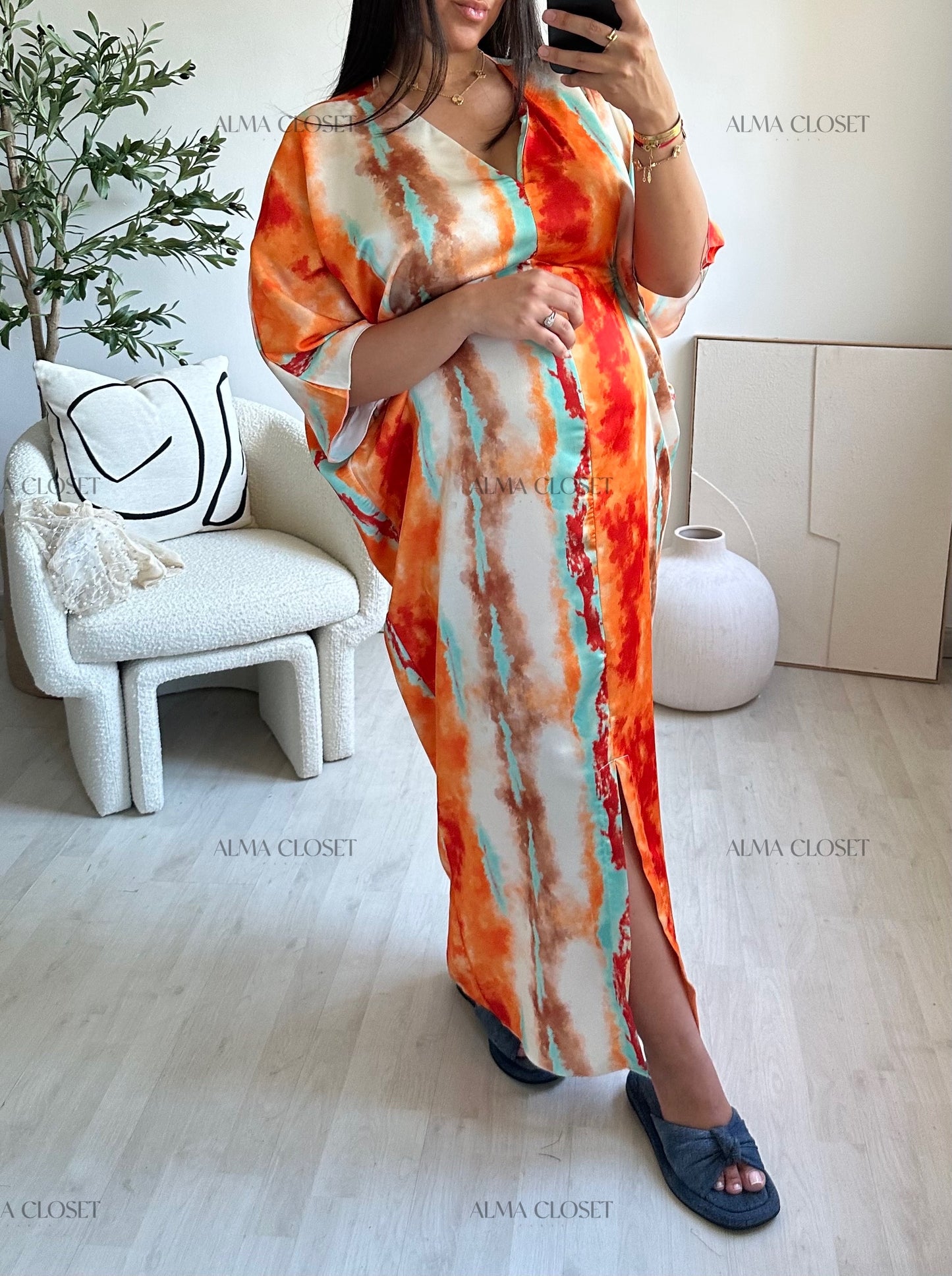 Robe à motifs CLEOPATRA | Orange