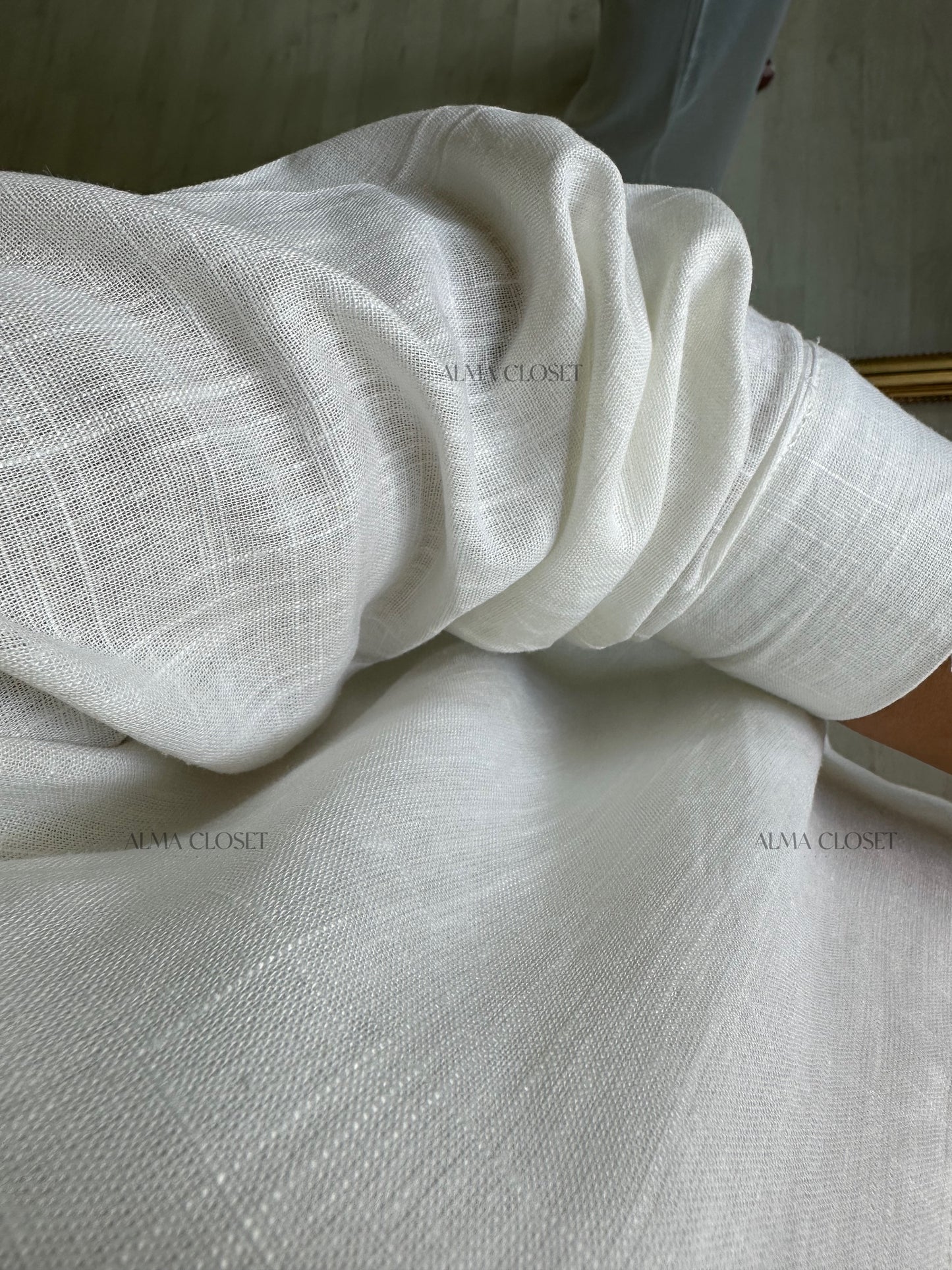 Ensemble chemise & pantalon en lin | Blanc