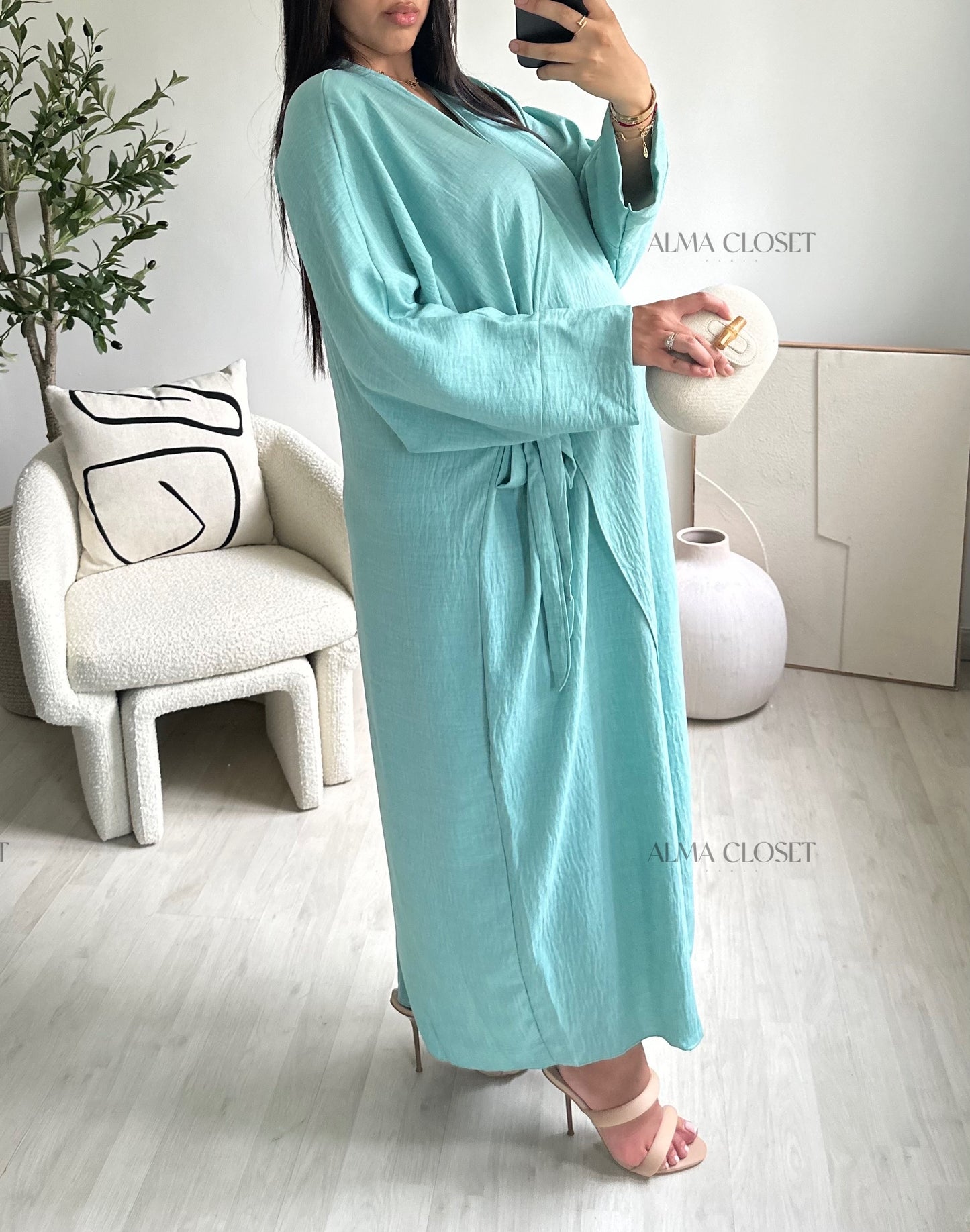Kimono robe KAWA | Vert d’eau