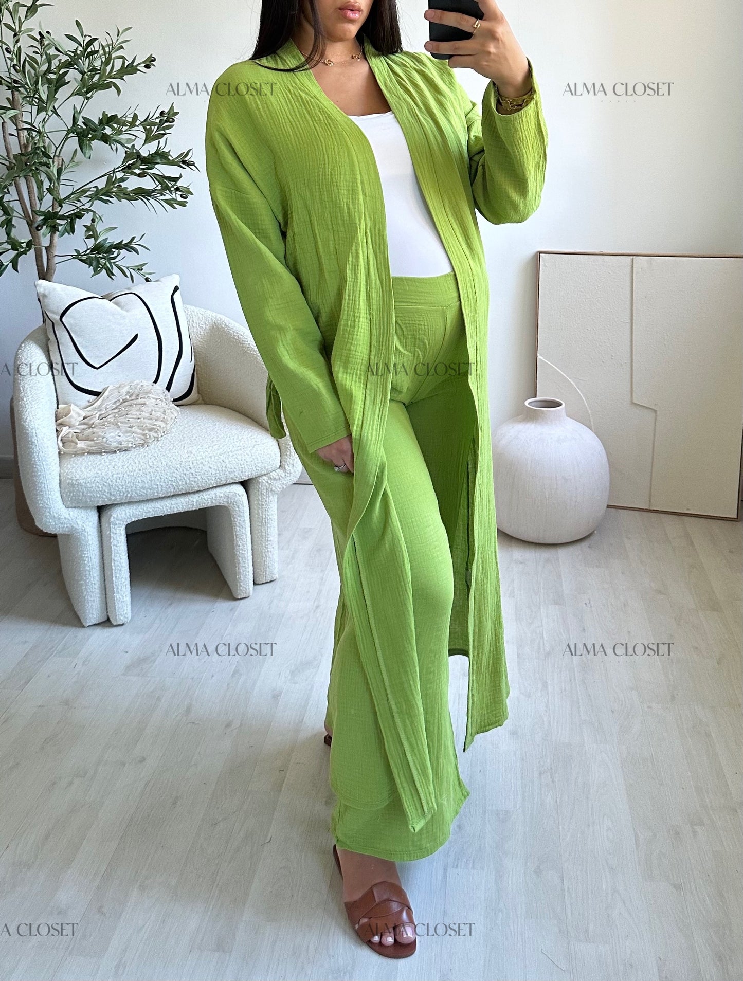 Quadratisches Kimono-Set | Brasilien Grün
