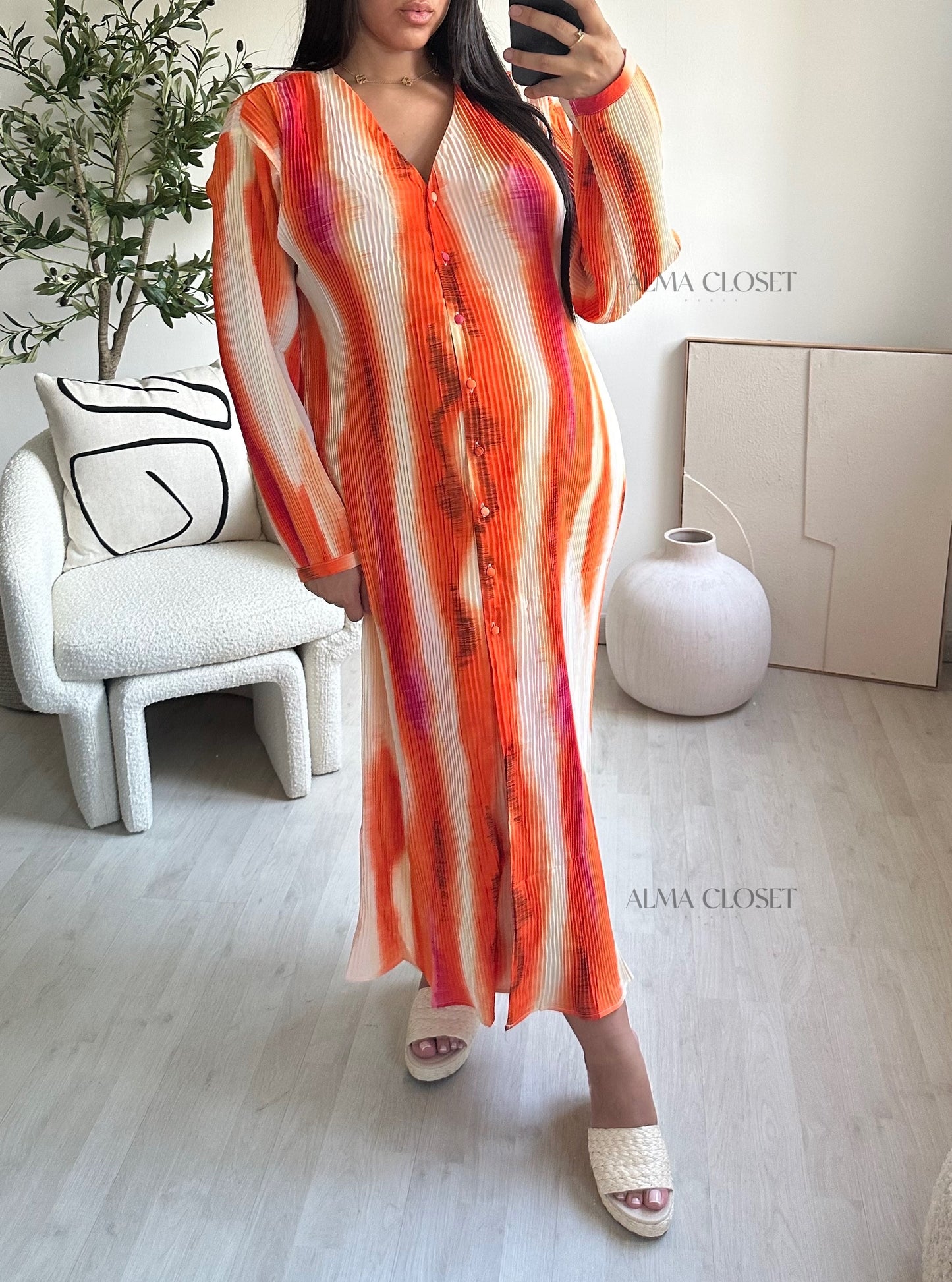 Robe kimono MADRID M7424 | Orange