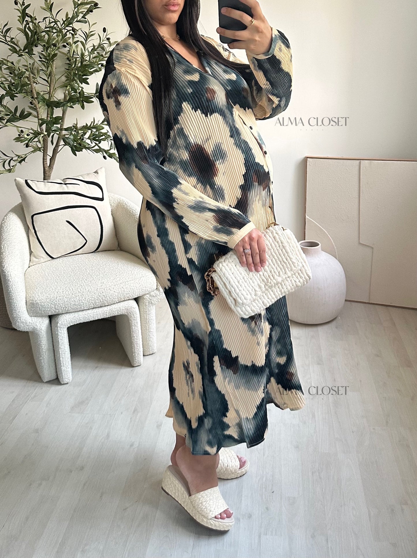 Robe kimono TIE&DIE M7401 | Vert bouteille