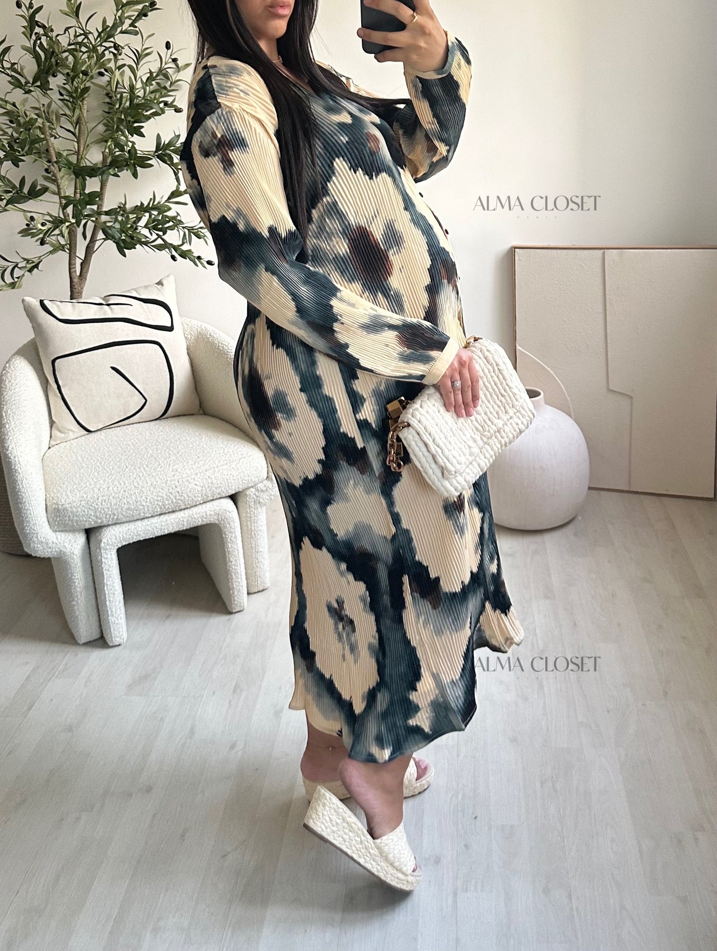 Robe kimono TIE&DIE M7401 | Vert bouteille