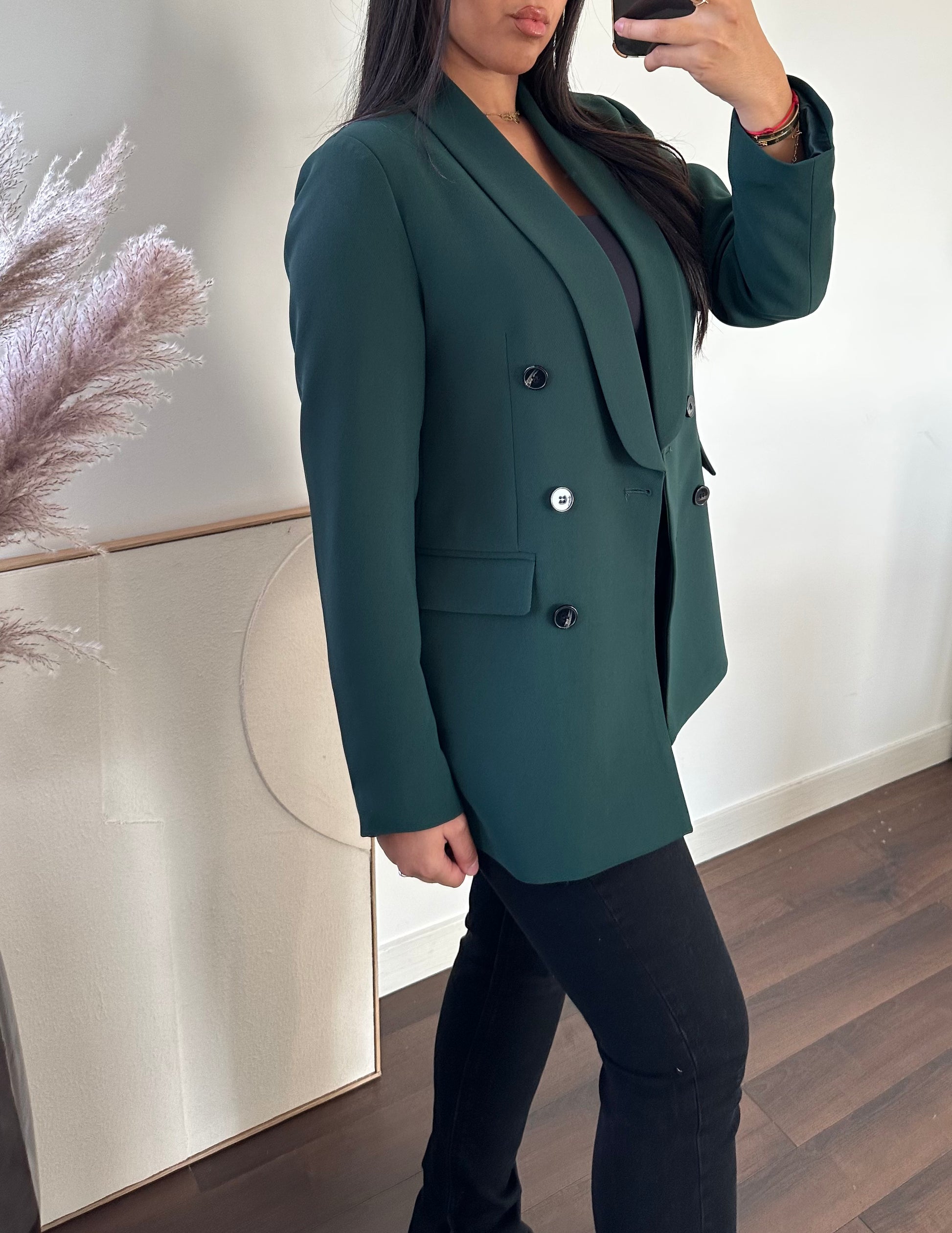 manteau zara vert emeraude